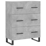 vidaXL Buffet haut Gris béton 69 5x34x180 cm Bois d'ingénierie