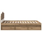vidaXL Cadre de lit Chêne artisan 120 x 200 cm Bois de pin massif
