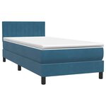 vidaXL Sommier à lattes de lit et matelas bleu foncé 80x210 cm velours