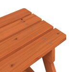 vidaXL Table de pique-nique pour 4 enfants avec parasol bois de sapin