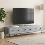 vidaXL Meuble TV Sonoma gris 147 x 34 5 x 30 cm Bois d'ingénierie