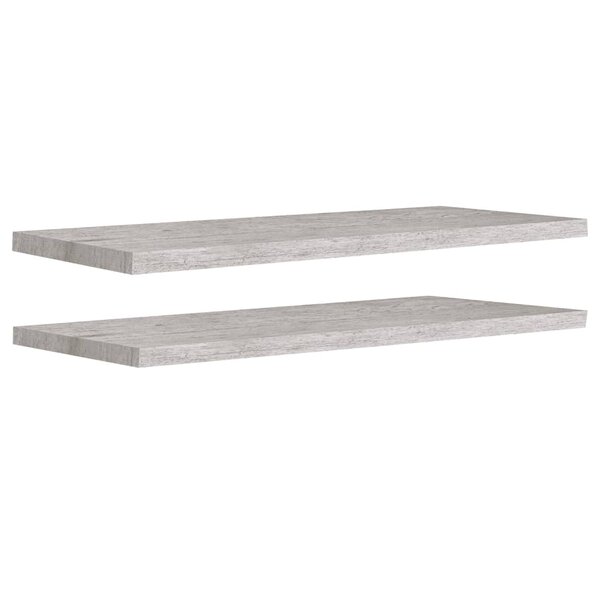 vidaXL Étagères murales flottantes 2 Pièces Gris béton 90x23 5x3 8cm MDF