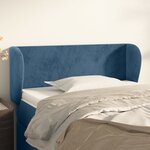 vidaXL Tête de lit avec oreilles Bleu foncé 103x23x78/88 cm Velours