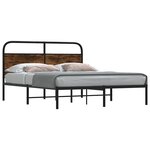 vidaXL Cadre de lit sans matelas 140x190 cm chêne fumé bois ingénierie