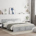 vidaXL Cadre de lit avec LED sans matelas gris béton 180x200 cm