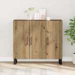 Buffet vidaXL avec 3 Portes Chêne Artisan 90x34x80 cm Bois d'ingénierie