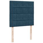 vidaXL Sommier à lattes de lit et matelas Bleu foncé 80x200 cm Velours