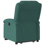 vidaXL Fauteuil inclinable électrique vert foncé velours
