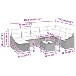 vidaXL Ensemble de canapé de jardin 9 Pièces Noir 55 x 62 x 69 cm