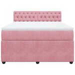 vidaXL Sommier à lattes de lit avec matelas Rose 160x200 cm Velours