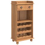 vidaXL Vitrine à vin ASKIM avec 12 porte-bouteilles en bois massif de pin marron miel
