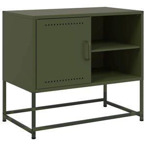 vidaXL Meuble TV vert olive 68x39x60 5 cm acier