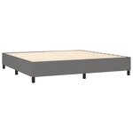 vidaXL Sommier à lattes de lit et matelas et LED Gris foncé 200x200 cm