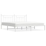 vidaXL Cadre de lit métal avec tête de lit blanc 200x200 cm