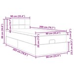 vidaXL Lit ottoman avec matelas et LED crème 90x200 cm tissu