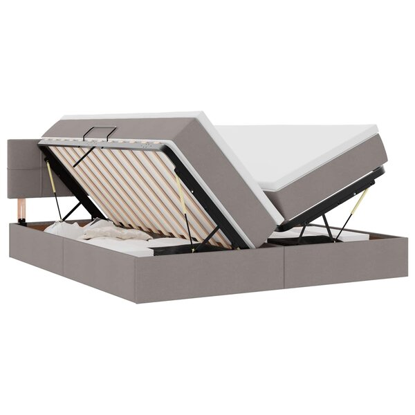 vidaXL Lit de Rangement 2 pièces Taupe Cuir synthétique