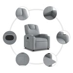 vidaXL Fauteuil inclinable en tissu gris clair