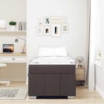 vidaXL Cadre de lit avec matelas Marron foncé 90 x 200 cm tissu