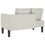 vidaXL Chaise longue avec coussins crème velours