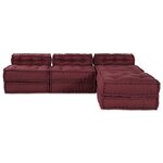 vidaXL Unité de canapé modulaire 4 Pièces Marron Tissu