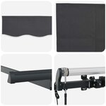 vidaXL Auvent Rétractable Anthracite 350 x 200 cm tissu