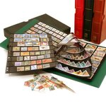 Album INITIA : étui + reliure (Grenat) - Classeur à anneaux pour timbres