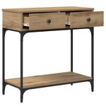 vidaXL Table console avec tiroir chêne artisanal 75 x 34 5 x 75 cm