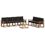 vidaXL Ensemble de canapés d'extérieur 8 pc Naturel et Noir