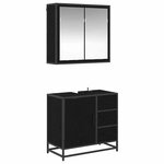 vidaXL Ensemble de mobilier de salle de bain 2 Pièces Chêne noir
