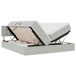 vidaXL Lit de rangement LED avec matelas Gris clair 180 x 200 cm