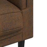 vidaXL Canapé à 3 places avec coussins marron similicuir daim