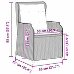 vidaXL Banc de jardin avec coussin 2 Pièces Gris Poly rotin