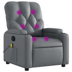 vidaXL Fauteuil de massage inclinable gris similicuir