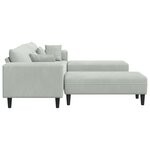 vidaXL Canapé en velours avec coussin avec oreiller 3 Pièces Gris clair 208 cm Velours