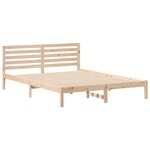 vidaXL Cadre de lit avec tête de lit Marron 160 x 220 cm Pin massif