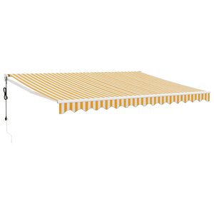 vidaXL Auvent rétractable automatique jaune et blanc 4x3 m