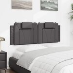 vidaXL Coussin de tête de lit gris 140 cm similicuir