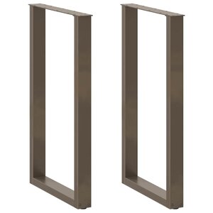 vidaXL Pieds de table de bar en forme de U  2 pièces  acier naturel  60 x (100-101) cm
