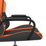 vidaXL Chaise de jeu Noir et orange Similicuir
