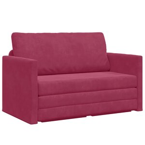 vidaXL Canapé-Lit 110cm Bordeaux Velours
