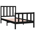 vidaXL Cadre de lit sans matelas noir 75x190 cm bois massif