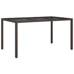 vidaXL Table de jardin pour repas Marron 150 x 90 x 75 cm Poly rotin