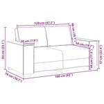 vidaXL Canapé à 2 places Jaune 120 cm Velours