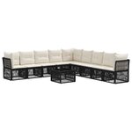 vidaXL Ensemble de canapé de jardin 10 Pièces Noir polyrotin