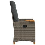 vidaXL Chaise inclinable avec plateau à thé 62 x 64 x 112 cm polyrotin