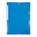 Chemise à élastique 3 rabats plastique forever young exacompta 24 x 32 cm - dos 3 cm couleurs assorties - lot de 4