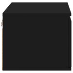 vidaXL Table de chevet murale avec lumières LED noir