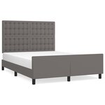 vidaXL Cadre de lit avec tête de lit Gris 140x200 cm Similicuir