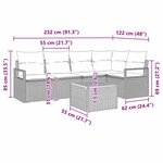 vidaXL Ensemble de canapé de jardin 6 Pièces Beige Poly rotin