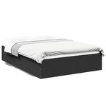 vidaXL Cadre de lit noir 140x190 cm bois d'ingénierie